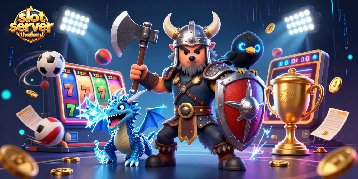 Experience the thrill of slot server thailand with a vibrant 3D illustration featuring engaging gaming elements.