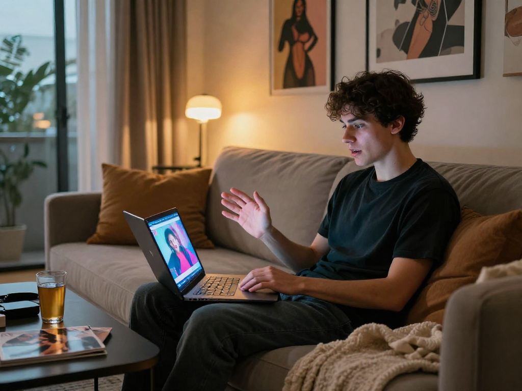 Engaging ai porn chat in a cozy digital space with inviting ambiance.