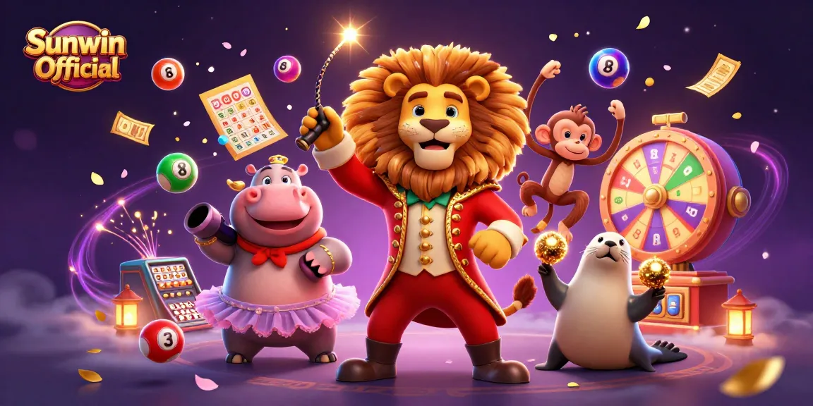 Engage in thrilling games at Sunwin Official with vibrant lottery scenes and dynamic casino elements.