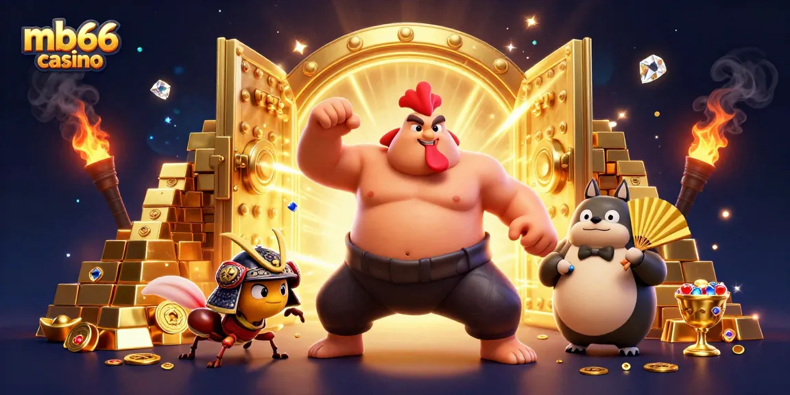 Experience thrilling games at mb66 casino with vibrant characters and treasures.